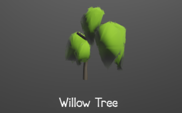 Found near rivers, willow trees provide a strong but twisted wood.
