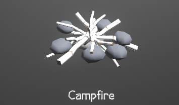 The campfire provides warmth and light and allows cooking of food to increase its nutritional value.